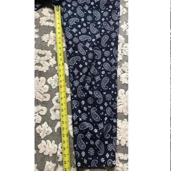 Talbots, The Weekend Chinos, Dark Blue w/White Paisley Print, Size 10 - Picture 9 of 9